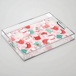 Christmas Cocoa Pink Acrylic Tray