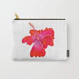 Vibrant Neon Pink Abstract Hibiscous Flower Carry-All Pouch | Abstract, Vaccation, Flora, Watercolor, Minimalist, Painting, Bloom, Neonpink, Blossom, Happyvibes 