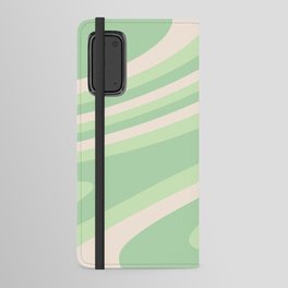 Pastel Green Groovy Swirls Abstract Design Android Wallet Case