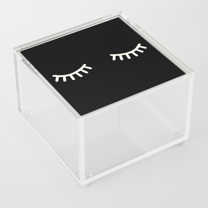 Eyelashes | Black & White Sleeping Eyes Acrylic Box