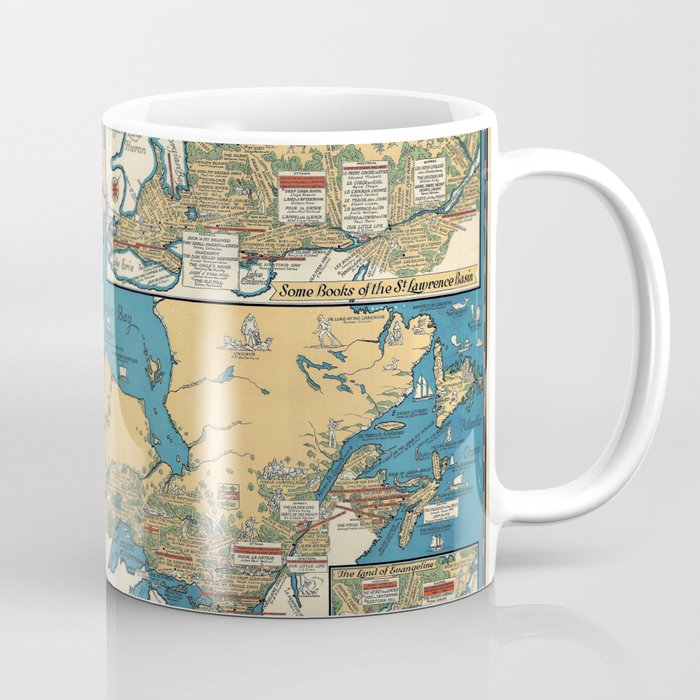 1936 Vintage Literary Map of Canada Coffee Mug