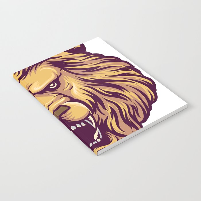 Angry Wild Lion Head Notebook