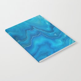 Blue & Teal Marble Agate Abstraction Notebook