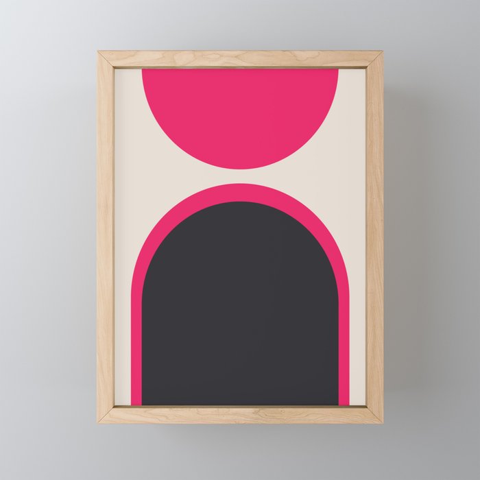 Sunset over the Mountain Arches in Pink  Framed Mini Art Print