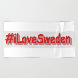 "#iLoveSweden" Cute Design. Buy Now Beach Towel