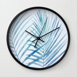 Coastal Palms Watercolor Wall Clock