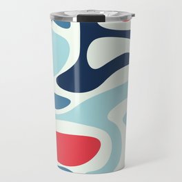 Retro Style Abstract Background - Red and blue Travel Mug