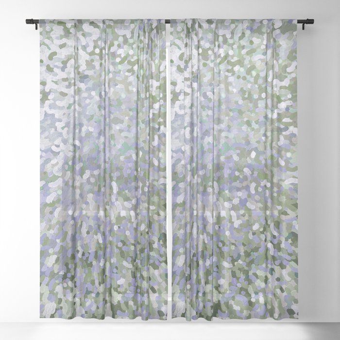 Sage And Lilac Waves Juul Art Sheer Curtain By Margaretjuul Society6