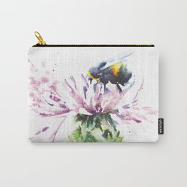 Bee on Thistle Carry-All Pouch