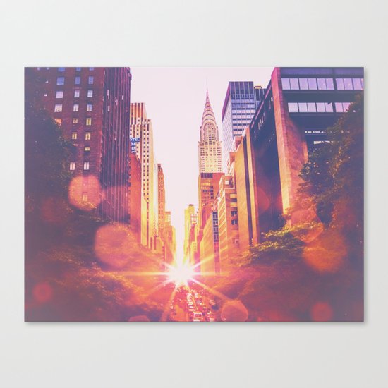 New York City Bokeh Sunset Canvas Print
