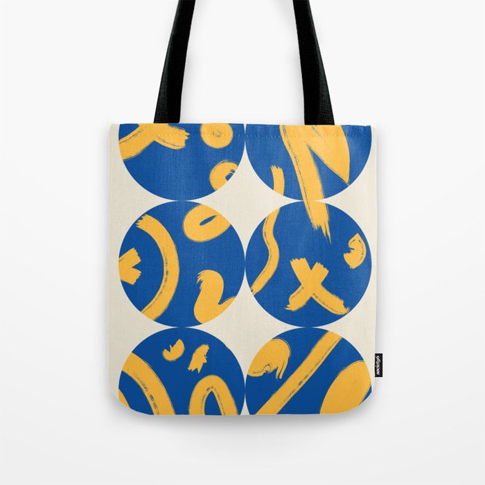 Blue and Yellow Graffiti  Tote Bag