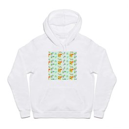 Cute hand painted yellow orange squirrel teal coral floral pattern Hoody