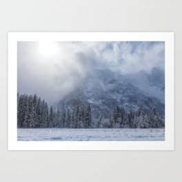 Snowing at the Meadow Art Print