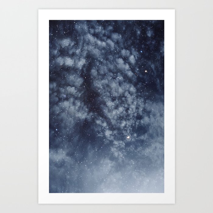 Blue veiled moon II Art Print