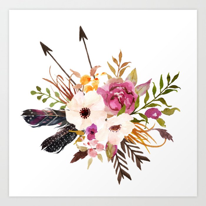 boho floral print