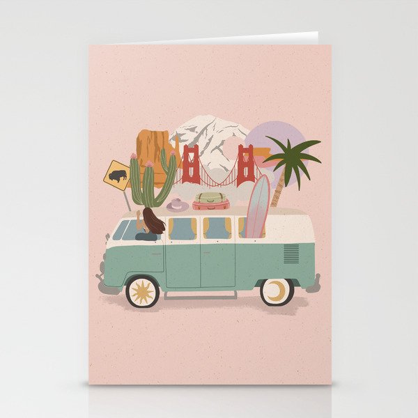 Road Trip USA Stationery Cards