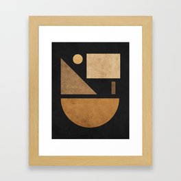 Geometric Harmony Black 03 - Minimal Abstract Framed Art Print