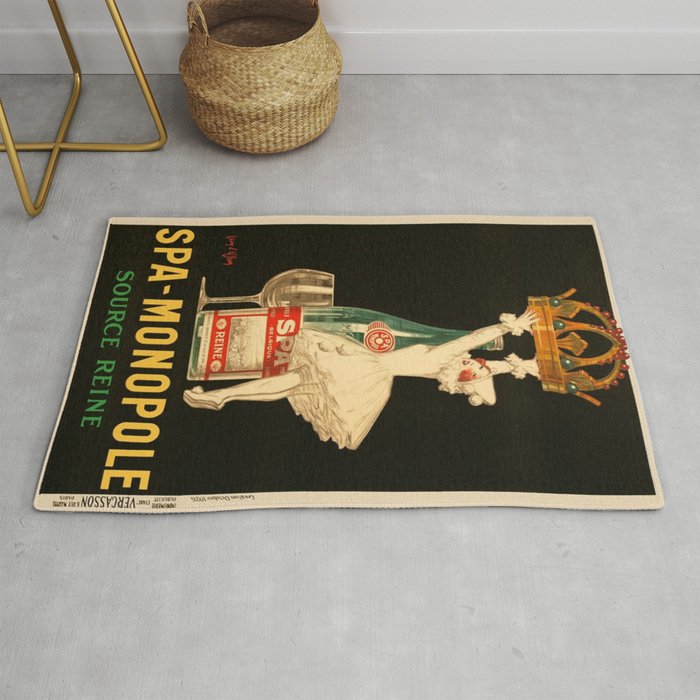 Vintage Spa Monople Source Reine Beverage Advertising Poster Rug