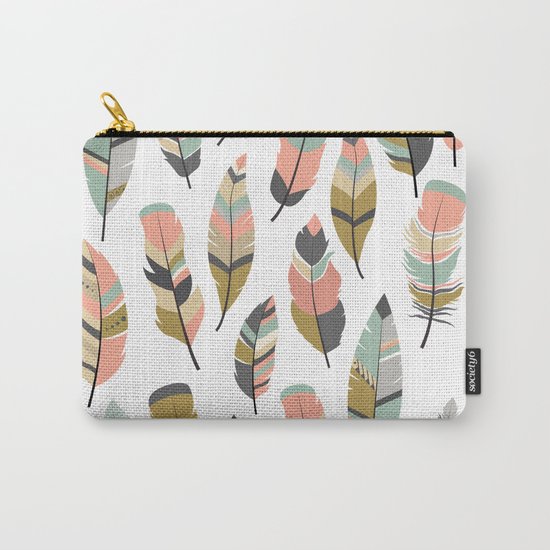 Boho Feathers Carry-All Pouch