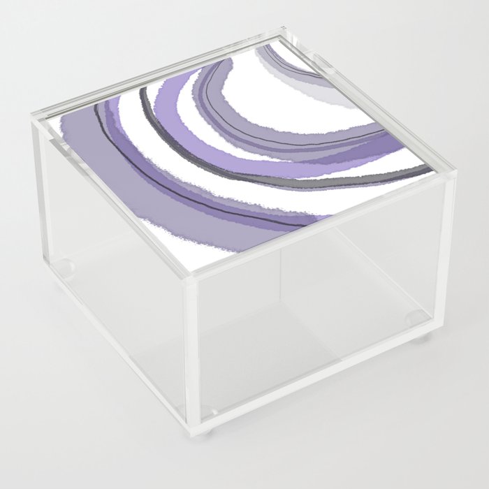 Abstract Sea Waves Light Purple and Grey Minimalist Abstract Watercolor Painting Acrylic Box