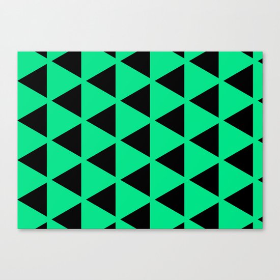 Sleyer Black on Green Pattern Canvas Print