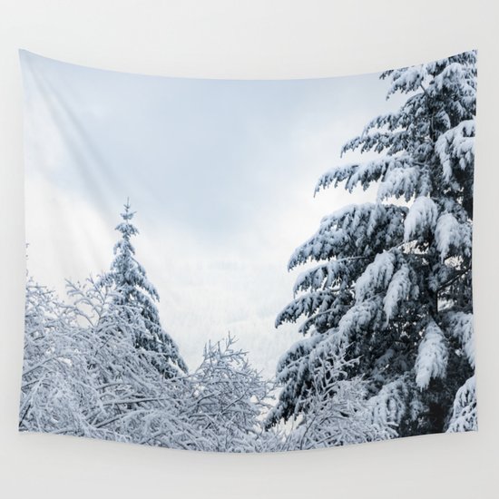 Winter Woods Iii Snow Capped Forest Adventure Nature Photography Wall Tapestry