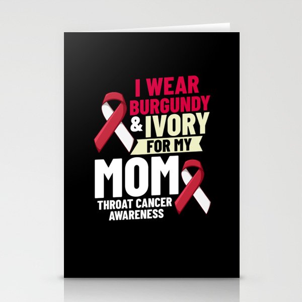 Head and Neck Throat Cancer Ribbon Survivor Stationery Cards