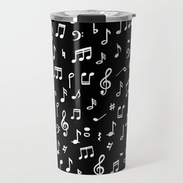 Music notes in black background Travel Mug