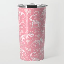 Excavated Dinosaur Fossils in Candy Pink Travel Mug