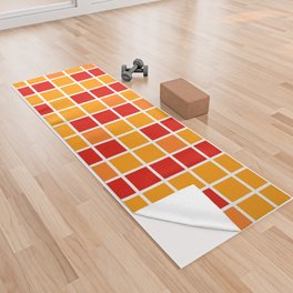 Red and Orange Tiles Yoga Towel