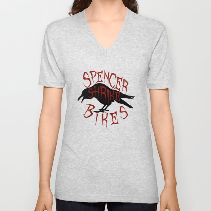 Spencer Shrike Bikes - Black V Neck T Shirt