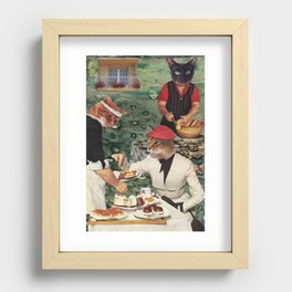 Cats take tea Recessed Framed Print