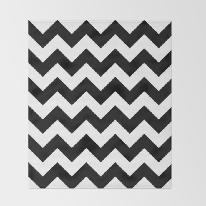 Black And White Chevron Pattern Thick Lined Zig Zag Throw Blanket By Cradoxcreative Society6