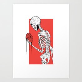 Skeleton heart Art Print