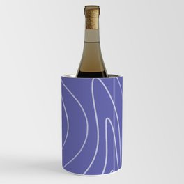 Minimalist Topographical Abstract in Periwinkle Purple Wine Chiller