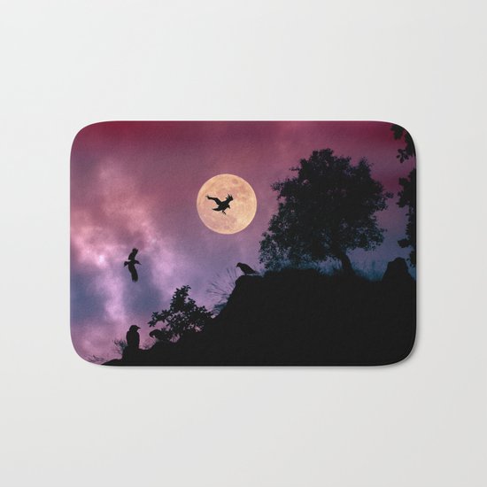 Crow meeting Bath Mat