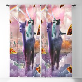 Cosmic Laser Cat Riding Alpaca Unicorn Blackout Curtain