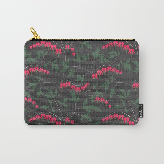 Retro. Floral pattern on a grey background . Carry-All Pouch