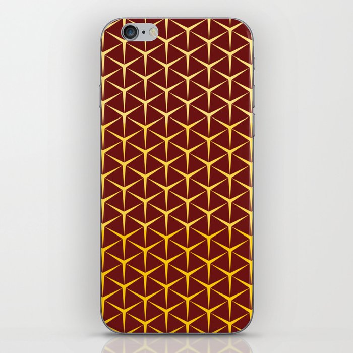 A pattern of three-pointed stars forming a 3D figure iPhone Skin