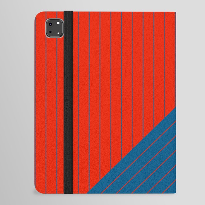 Elegant Pinstripes and Triangles Red Blue iPad Folio Case