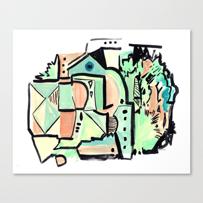 Cubist Abstract Painting Canvas Print