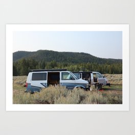 Van Camping in Teton National Park Art Print