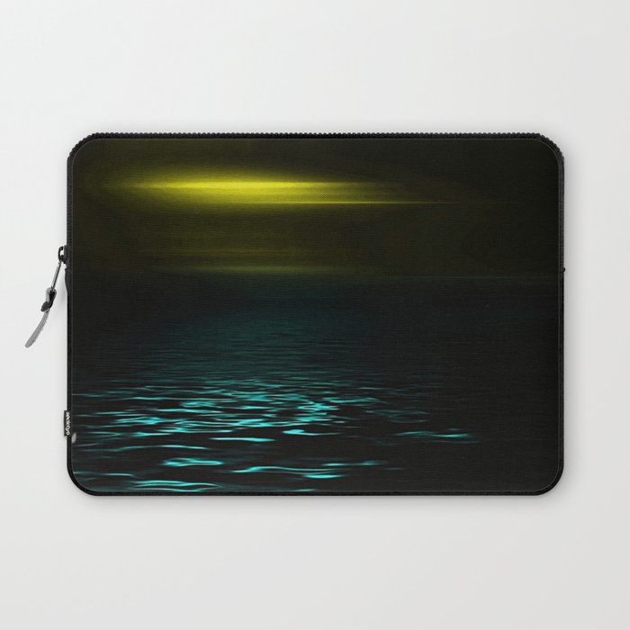 Yellow sky and blue sea at twilight Laptop Sleeve