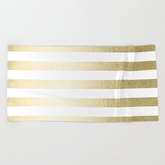 Simply Striped Gilded Palace Gold Beach Towel