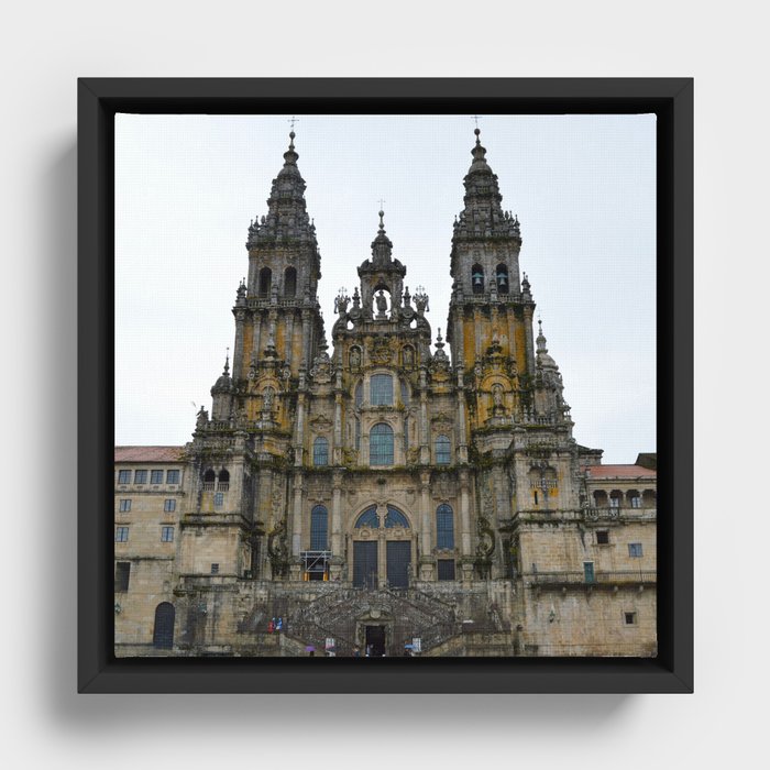 Spain Photography - Cathedral In Santiago De Compostela Framed Canvas