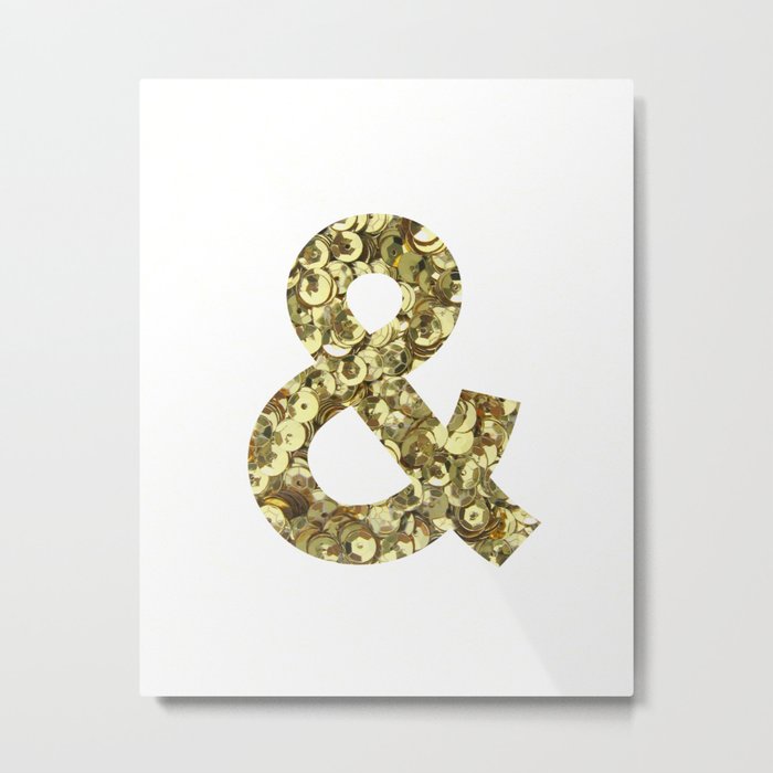 Ampersand Gold Sequins Metal Print