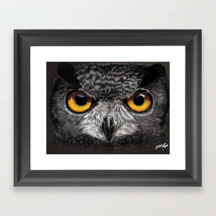 Eagle owl closeup Framed Art Print