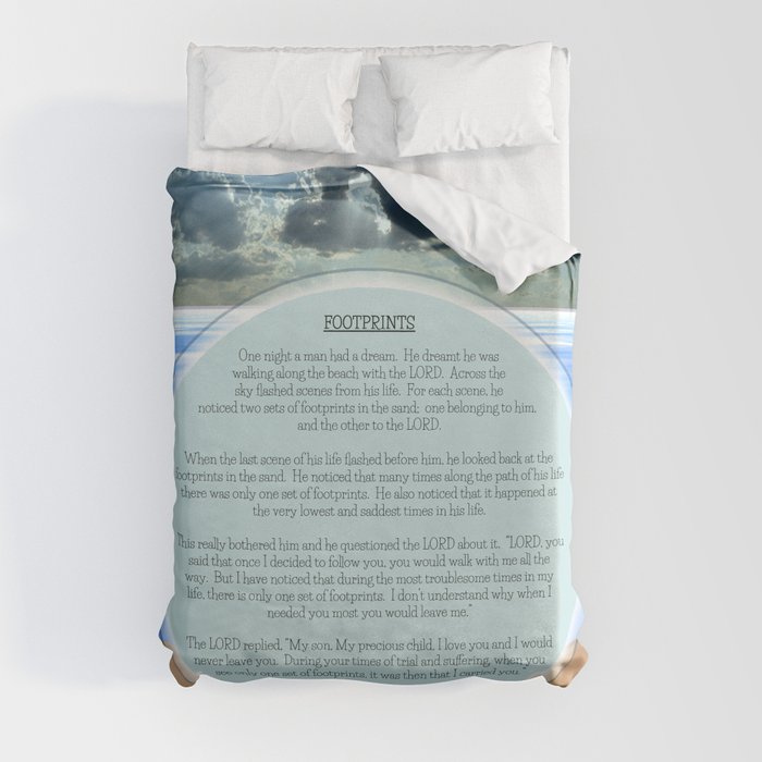 Footprints in the Sand Duvet Cover
