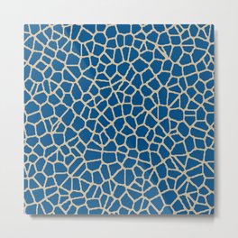staklo (dark blue with coffee) Metal Print