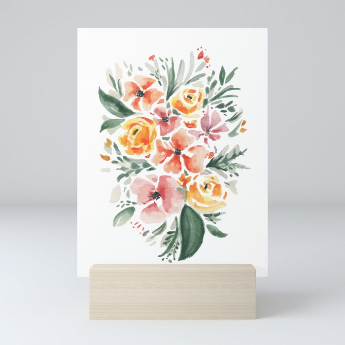 Bright Florals Mini Art Print